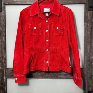 Old Navy Vintage 90's/Y2K Women's Large Red Corduroy Jacket Western Chores